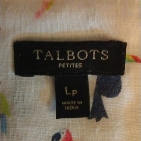 Talbot 100% Linen Sleeveless Bird Top Size Large NWOT Preppy Minimalist Nautical - Picture 3 of 6